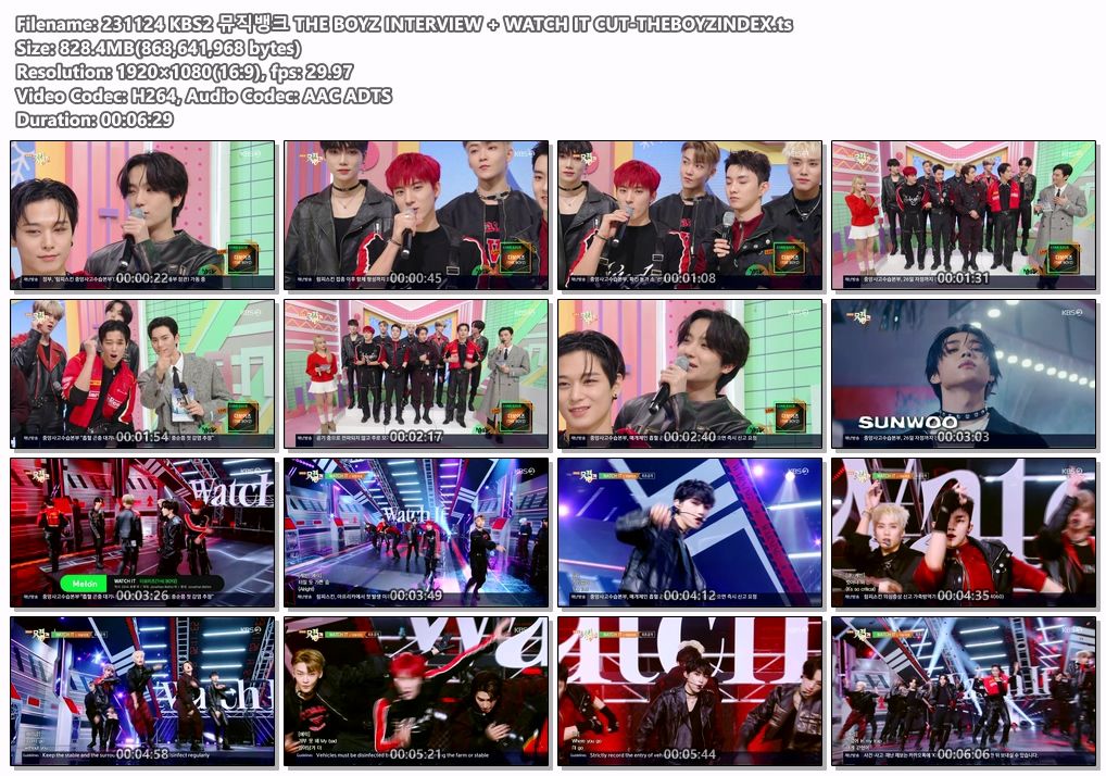 231124 KBS2 뮤직뱅크 THE BOYZ CUT