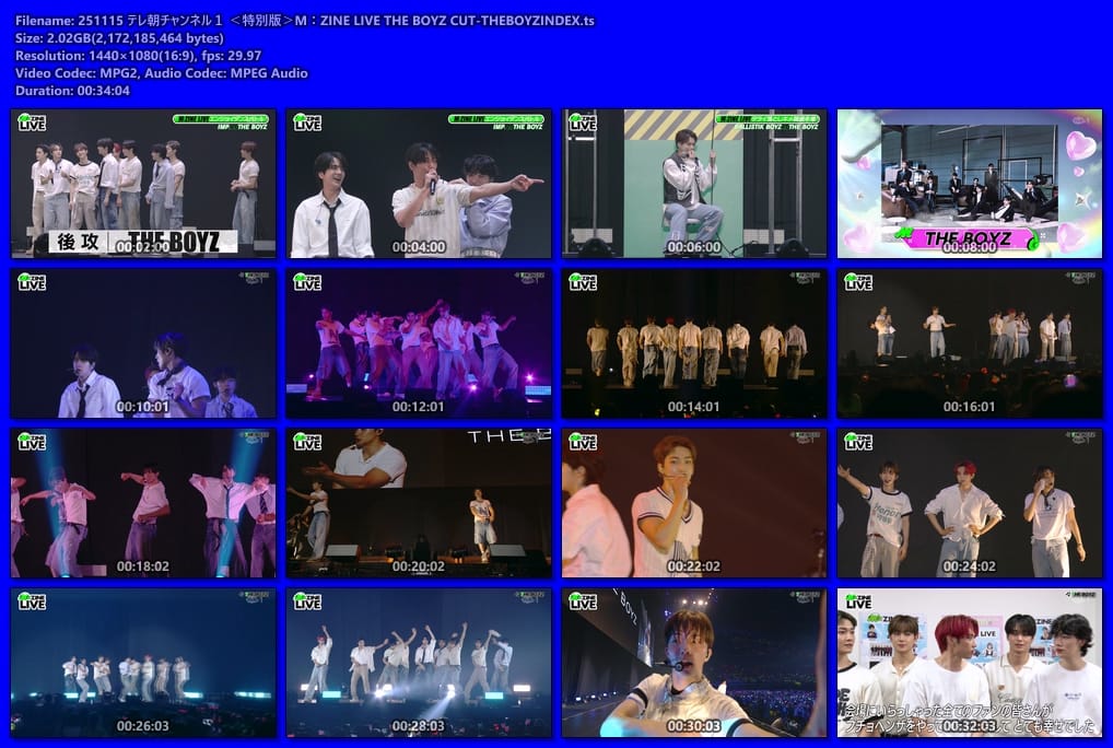 251115 テレ朝チャンネル１ ＜特別版＞M：ZINE LIVE THE BOYZ CUT