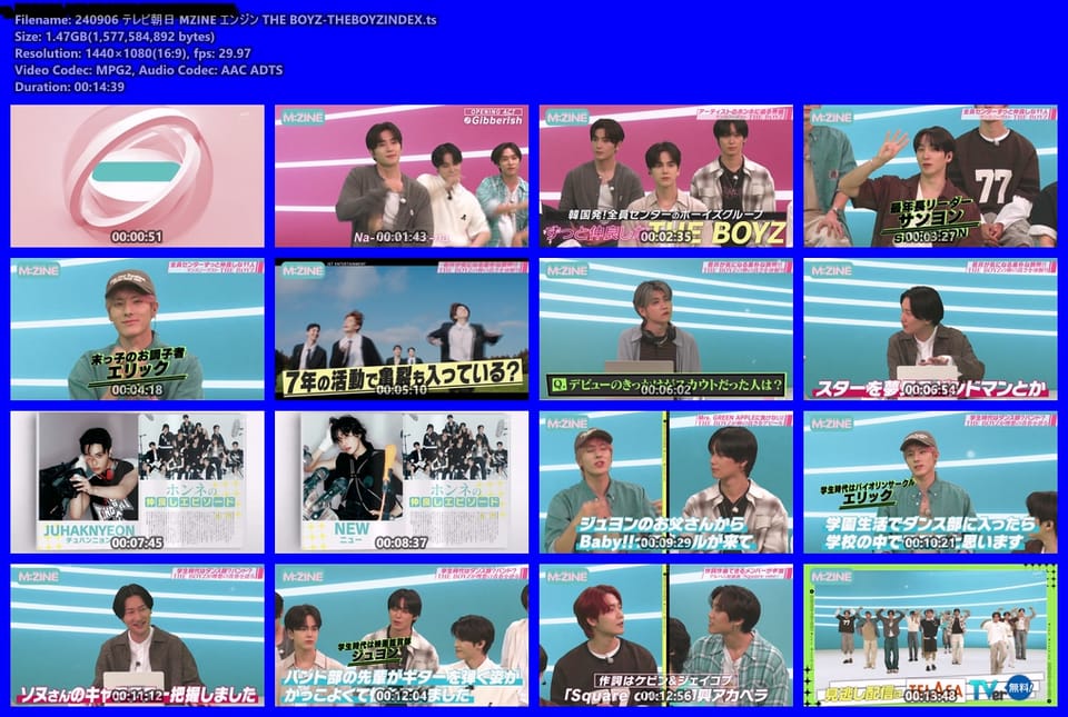 240906 テレビ朝日 𝗠𝗭𝗜𝗡𝗘 エンジン THE BOYZ