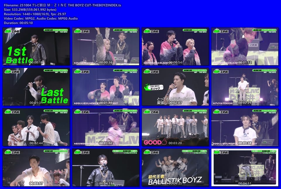 251004 テレビ朝日 Ｍ：ＺＩＮＥ THE BOYZ CUT