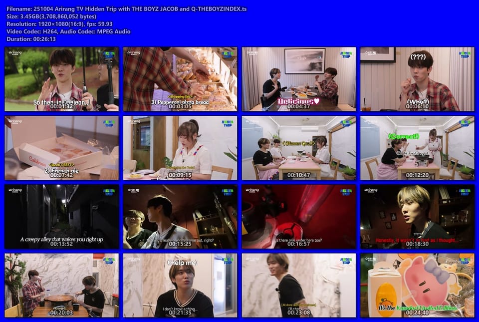 251004 Arirang TV Hidden Trip with THE BOYZ JACOB and Q