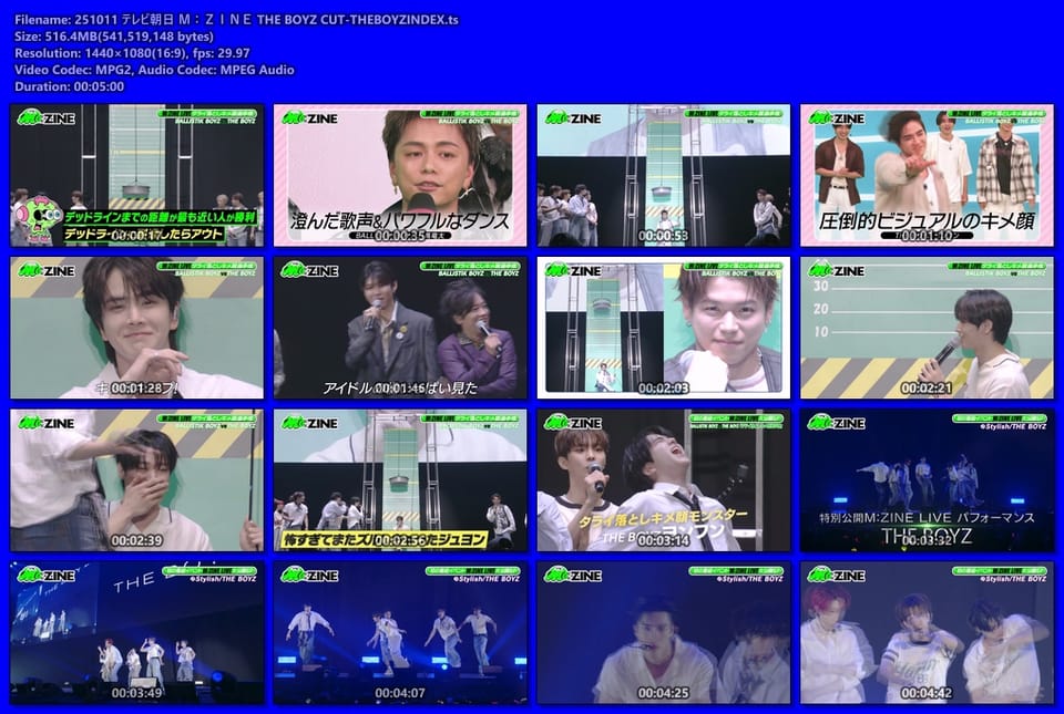 251011 テレビ朝日 Ｍ：ＺＩＮＥ THE BOYZ CUT