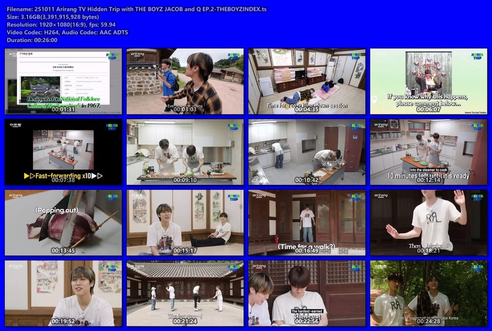 251011 Arirang TV Hidden Trip with THE BOYZ JACOB and Q EP.2